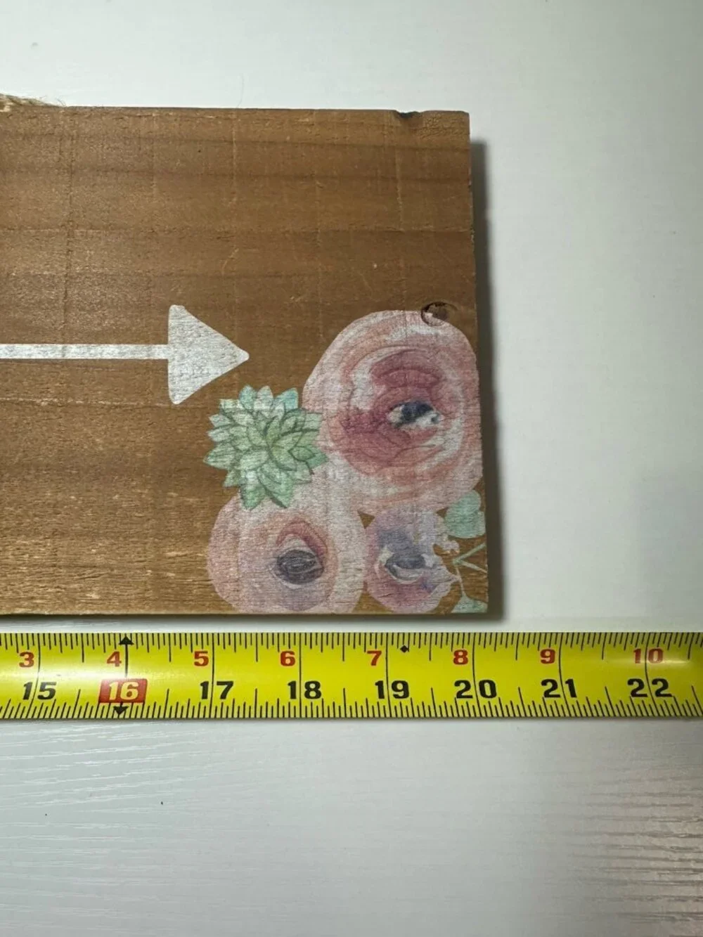 Wood Sign I Love You Floral Print Farmhouse Lightweight  20 X 6 Hanging Wall Art